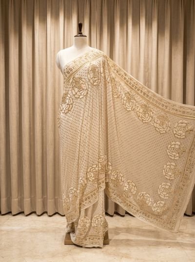 Golden Beige Elegant Saree
